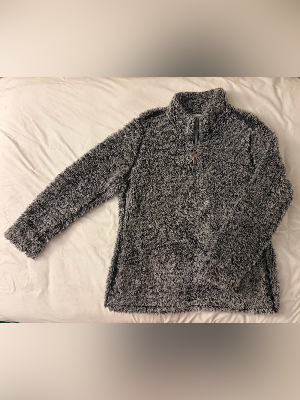 Weatherproof Gray Plush Fleece Pullover Jacket